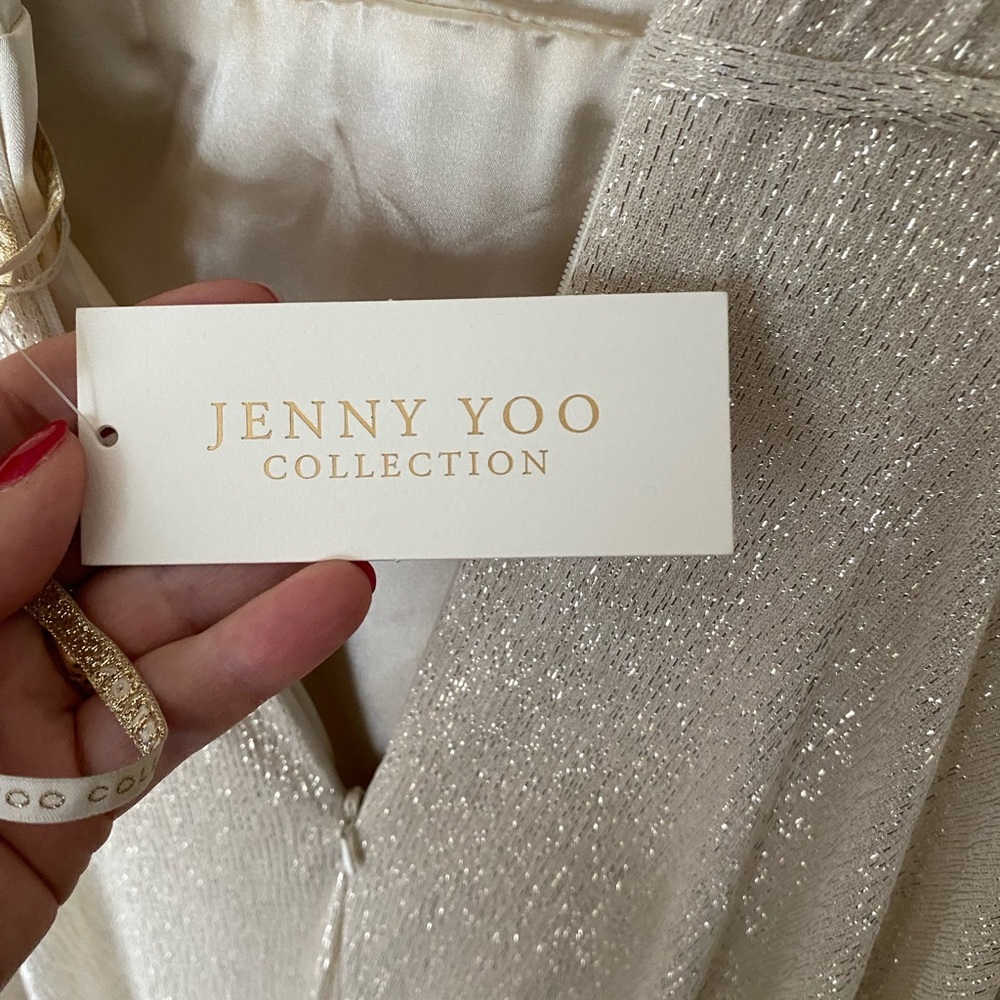 NWT BHLDN x JENNY YOO •RARE• Carmen Shimmer Maxi Dress Size 6 - Picture 15 of 16